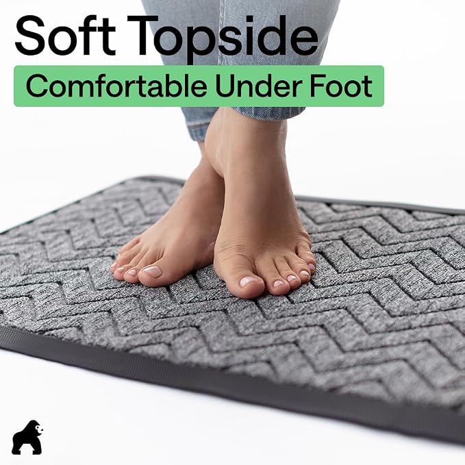GORILLA GRIP 100% Waterproof All-Season WeatherMAX Doormat 35x23, US Designed - Image 8