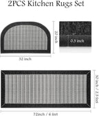 PADOOR Non Slip Kitchen Rugs Sets of 2 - Image 2