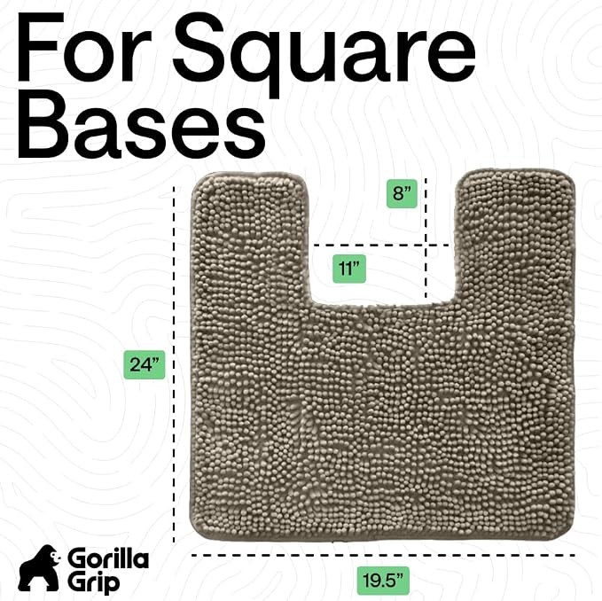 GORILLA GRIP Plush Absorbent Shaggy Chenille Bath Rug Mat - Image 2