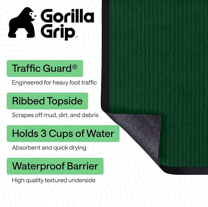 GORILLA GRIP Waterproof Traffic Guard Door Mat, 2 Pack Heavy Duty Entryway Mats - Image 2