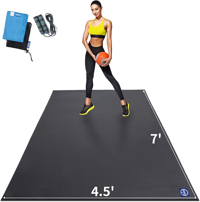 MRO Extra Large Exercise Mat For Home Gym, Extra Thick Durable Cardio Mat by MRO