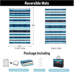 HUGEAR Outdoor Waterproof Rug 6'x9' Plastic Straw Rugs Washable Reversible - Image 2