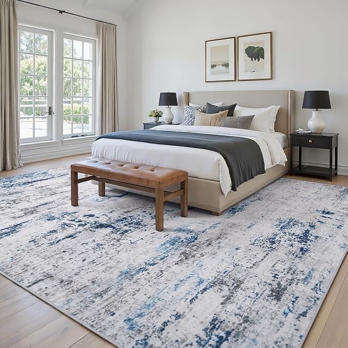 Area Rug Living Room Rugs: 9x12 Large Soft Indoor Carpet Modern Abstract Rug - Image 3