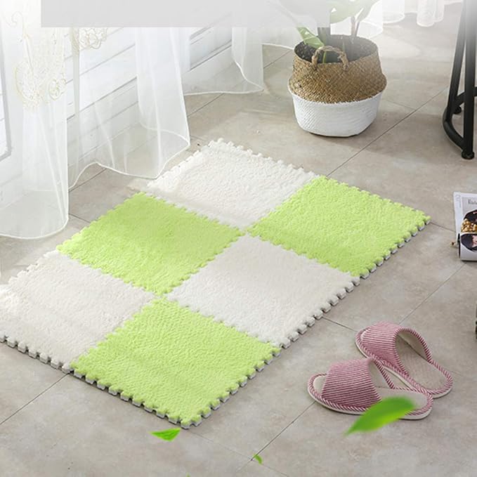 Smabee Interlocking Carpet Shaggy Soft EVA Foam Mats Fluffy Area Rugs - Image 8