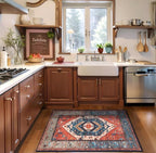 SERISSA Boho Rugs for Entryway, 2x3 Rust Entryway Rug Non-Slip Washable Small - Image 7
