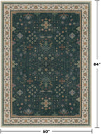 Hazo Haus Dark Green Oushak 5x7 Living Room Rug - Image 2