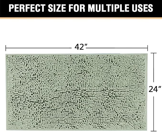 H.VERSAILTEX Microfiber Bath Rugs Chenille Floor Mat Ultra Soft Washable - Image 2