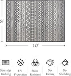 Outdoor Rug Carpet 8x10 ft, Flatweave Textured Outdoor Patio Rug Non Slip - Image 2
