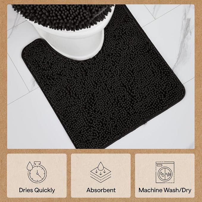GORILLA GRIP Plush Absorbent Shaggy Chenille Bath Rug Mat - Image 7