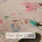 Rugxara 3x5 Rug for Entryway Bedroom, Floral Vintage Retro Boho Throw Rug - Image 4
