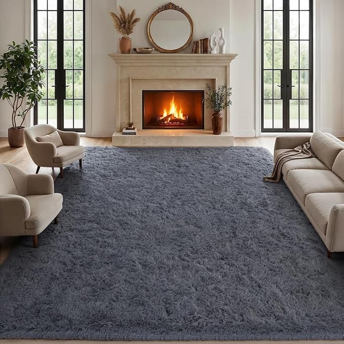 8x10 Area Rugs for Living Room Bedroom: Soft Fluffy Shag Rugs Upgrade Non-Slip - Image 2