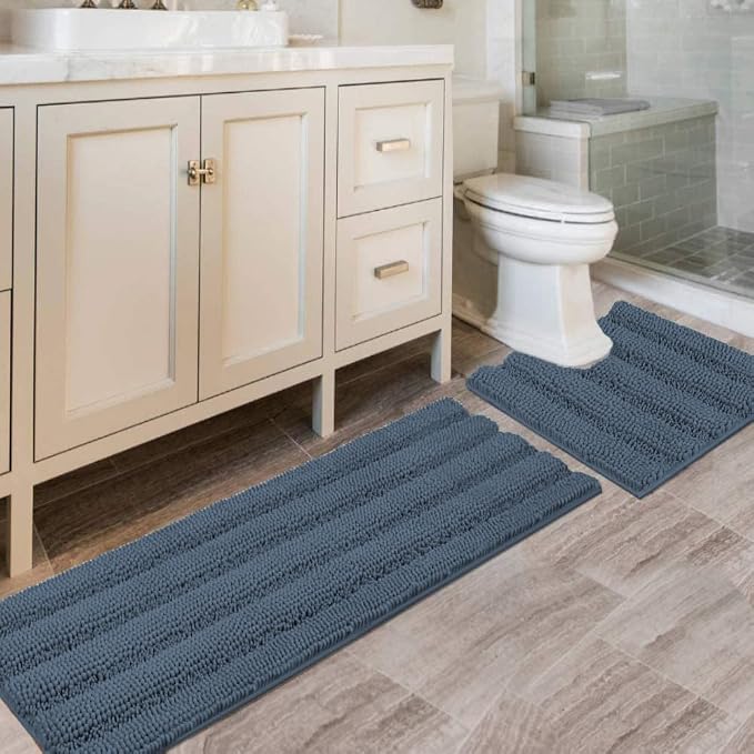 H.VERSAILTEX Bathroom Rug Sets 2 Piece Bath Mats Non Slip Thick Soft Chenille by HVERSAILTEX