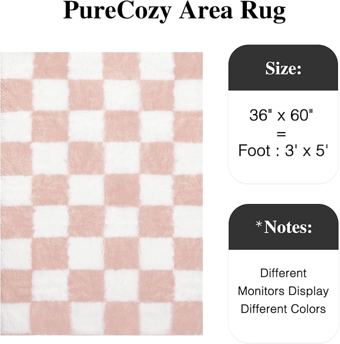 PureCozy Checkered Rug 3x5 for Playroom - Image 2