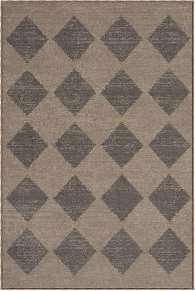Lahome Zelie Checkered Washable 2x3 Brown Kitchen Rugs Non Slip, Small Printed - Image 9