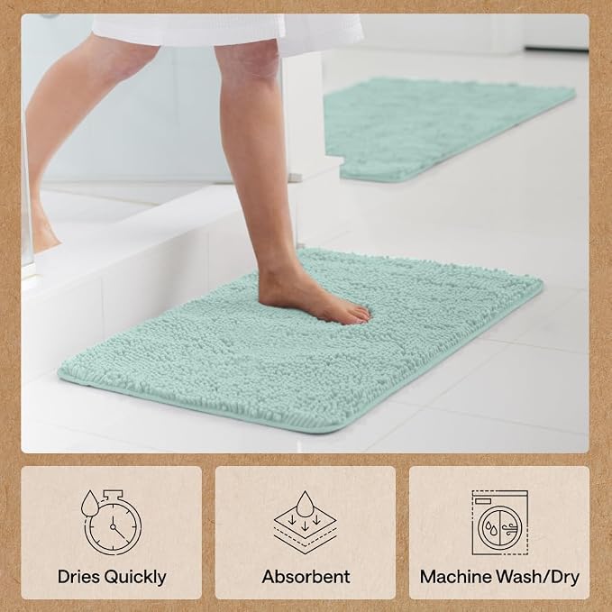 GORILLA GRIP Bath Rug Mat, Thick Soft Absorbent Chenille, Quick Dry Microfiber - Image 7