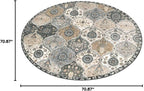 Lahome Moroccan Washable Round Area Rug, Soft Vintage Round Rugs 6ft - Image 2