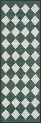 Lahome Zelie Checkered Washable 2x6 Green Runners - Image 10