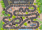 Kids Car Rug Play Mat, 5x7 ft Race Track Road Rug - Image 7