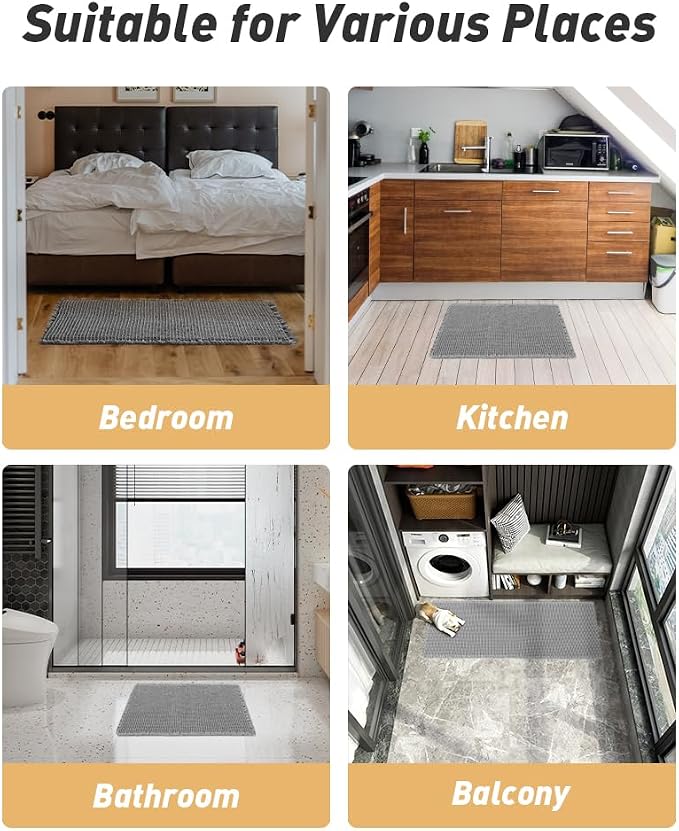 Upgraded Waffle Runner Rug Super Absorbent Non Slip Bath Mats - Image 7