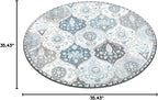 Lahome Moroccan Washable Round Rug, Soft Vintage Small Round Rug 3ft Non-Slip - Image 2