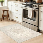 Machine Washable Area Rugs 2x3: Vintage Boho Neutral Washable Rug Indoor Soft - Image 3