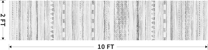 2x10 Runner Rug Machine Washable Non Slip Area Rug Distressed Neutral Moroccan - Image 2