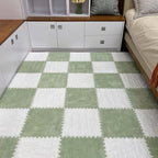 12pcs Carpet Squares Puzzle Floor Mat, Plush Interlocking Carpet Tiles - Image 2