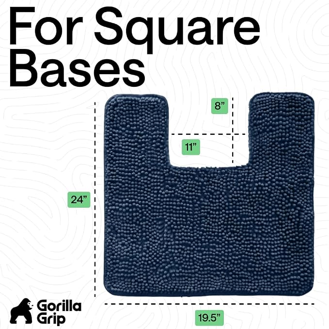 GORILLA GRIP Plush Absorbent Shaggy Chenille Bath Rug Mat - Image 2