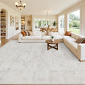 10x14 Area Rug for Living Room: Vintage Boho Neutral Washable Rug Indoor Soft by Luxturiy