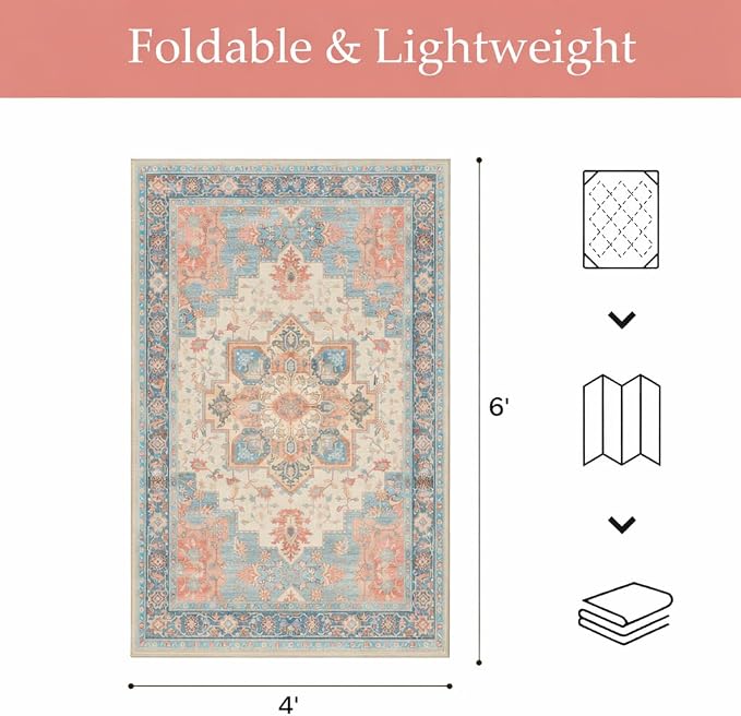 GENIMO Outdoor & Indoor Area Rug 4'x6', Waterproof, Non-Shedding, Easy Cleaning - Image 2