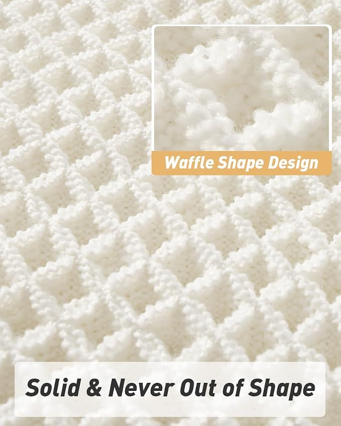 AMOAMI Upgraded Waffle Bath Mat, Super Absorbent Non Slip Bath Mats - Image 5