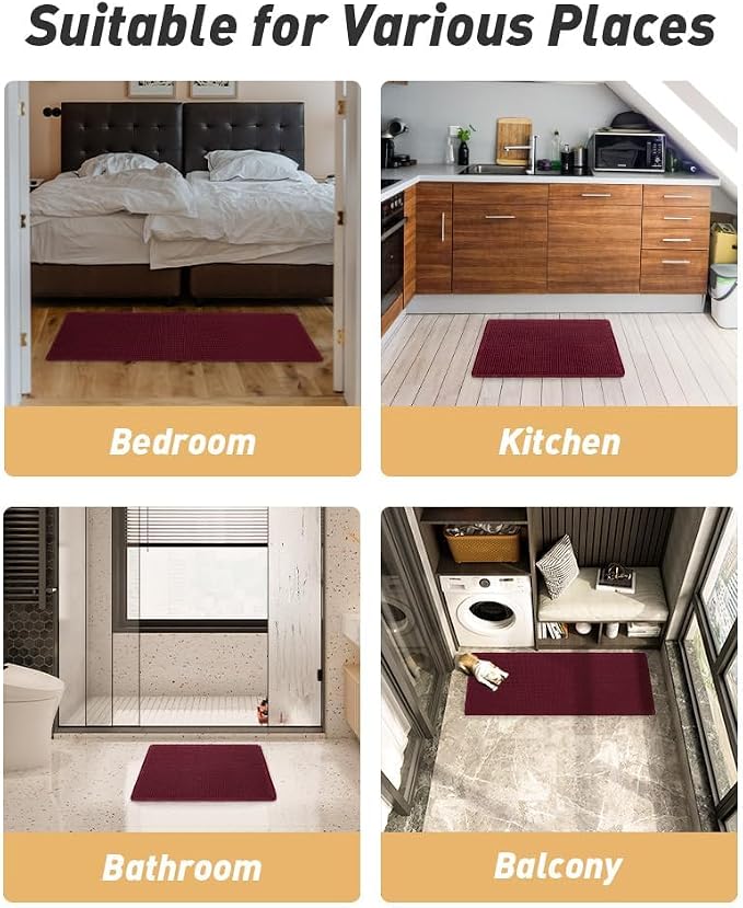 AMOAMI Upgraded Waffle Bath Mat, Super Absorbent Non Slip Bath Mats - Image 7
