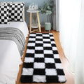 KICMOR Fluffy Soft Runner Rug for Bedroom Living Room, 2x6 Black and White by KICMOR