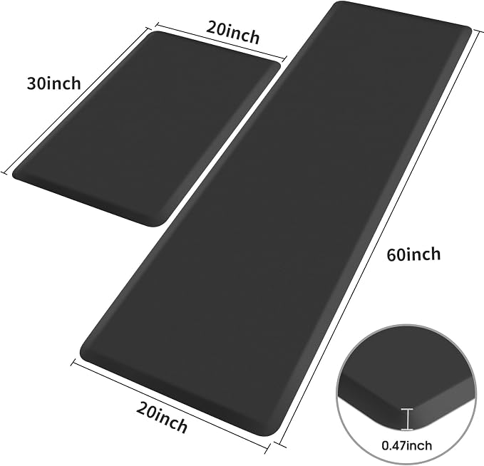 HappyTrends 2 PCS Kitchen Mat Cushioned Anti-Fatigue Floor Mat, Heavy Duty - Image 2