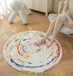 Poowe Round Boho Area Rug Nonslip Floor Carpet - Image 3