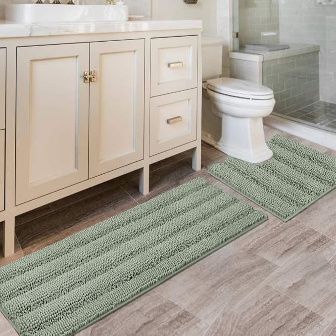 H.VERSAILTEX Bathroom Rugs Bath Rug Set 2 Piece Bathroom Contour Rug Toilet Mat by HVERSAILTEX