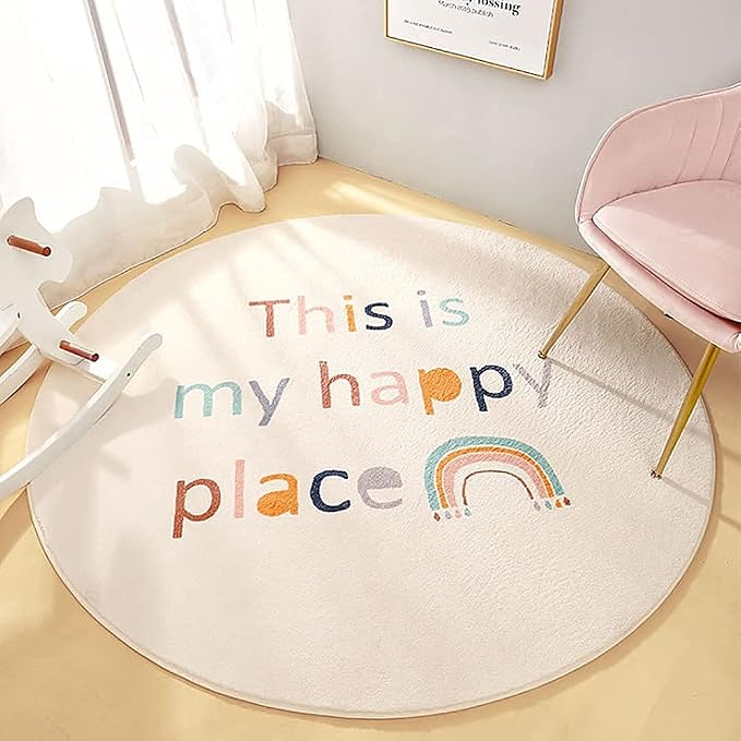 Poowe Round Kids Playroom Rug by Poowe