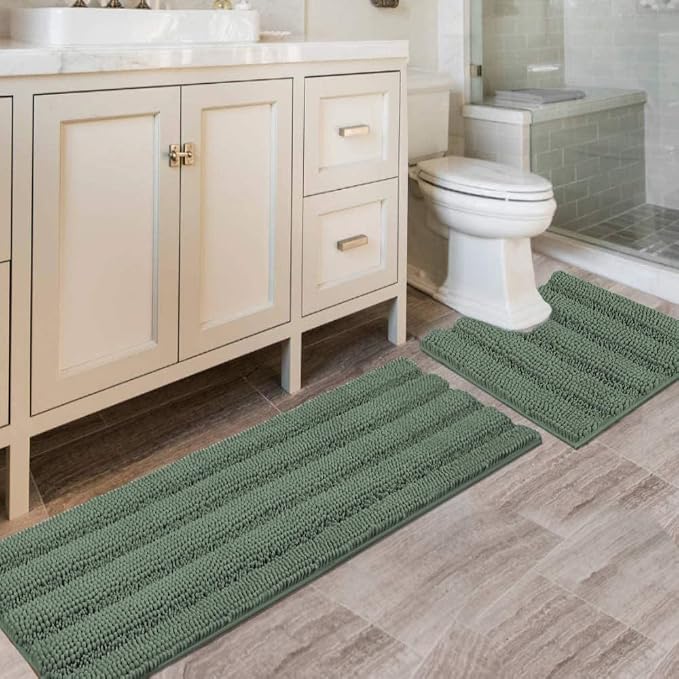 H.VERSAILTEX Bathroom Rugs Bath Rug Set 2 Piece Bathroom Contour Rug Toilet Mat by HVERSAILTEX