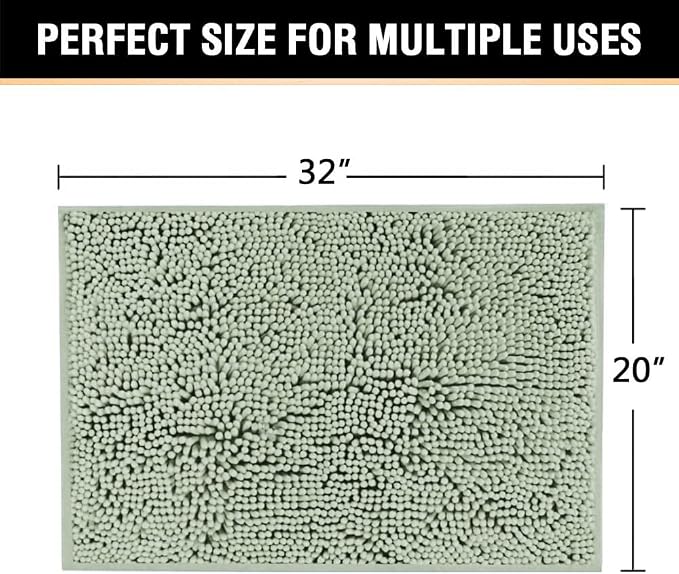 H.VERSAILTEX Microfiber Bath Rugs Chenille Floor Mat Ultra Soft Washable - Image 2