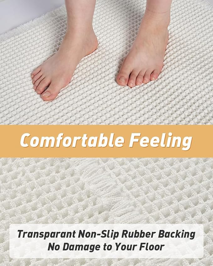 Upgraded Waffle Bath Mat Set of 2, Super Absorbent Non Slip Bath Mats - Image 4