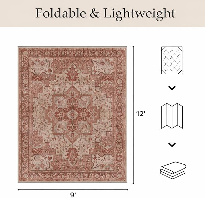 GENIMO Outdoor & Indoor Area Rug 9'x12', Waterproof, Non-Shedding, Easy Cleaning - Image 2
