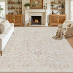 10x12 Area Rug for Living Room: Vintage Boho Neutral Washable Rug Indoor Soft - Image 8