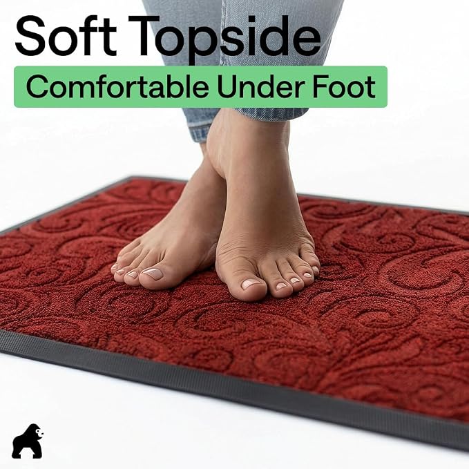 GORILLA GRIP 100% Waterproof All-Season WeatherMAX Doormat 35x23, US Designed - Image 8