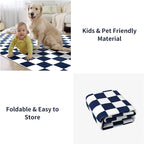 Terrug Navy and White Checkered Rug - Image 8