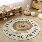 Poowe Cute Lion ABC Kids Play Mat Baby Nursery Rug Round Educational Alphabet by Poowe