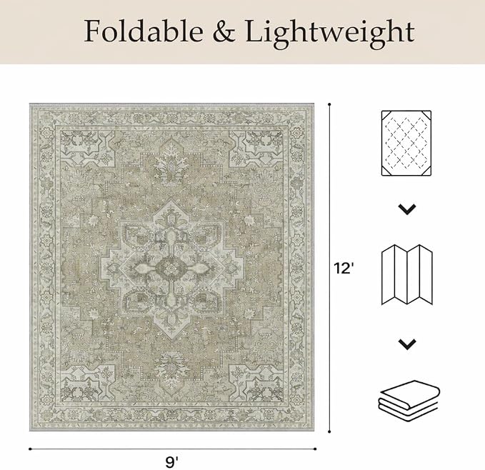 GENIMO Outdoor & Indoor Area Rug 9'x12', Waterproof, Non-Shedding, Easy Cleaning - Image 2