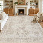 10x12 Area Rug for Living Room: Vintage Boho Neutral Washable Rug Indoor Soft - Image 8
