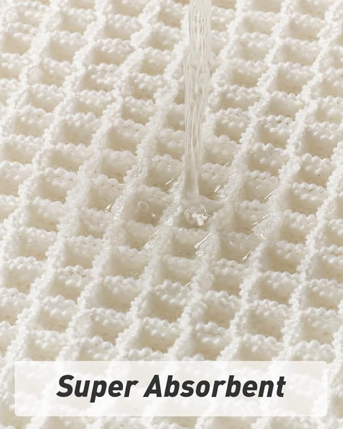 Upgraded Waffle Bath Mat Set of 2, Super Absorbent Non Slip Bath Mats - Image 4