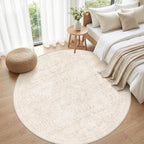 Round Area Rug for Living Room: 6ft Vintage Boho Neutral Washable Circle Rug - Image 4