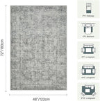 Rugxara 4x6 Area Rugs for Living Room Bedroom, Large Washable Rug, Non Slip & - Image 2